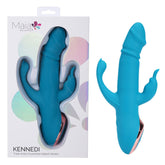 Maia Kennedi 23.5 Centimeter USB Rechargeable Triple Stimulating Vibrator Blue VIBRATORS-RABBIT-MULTI